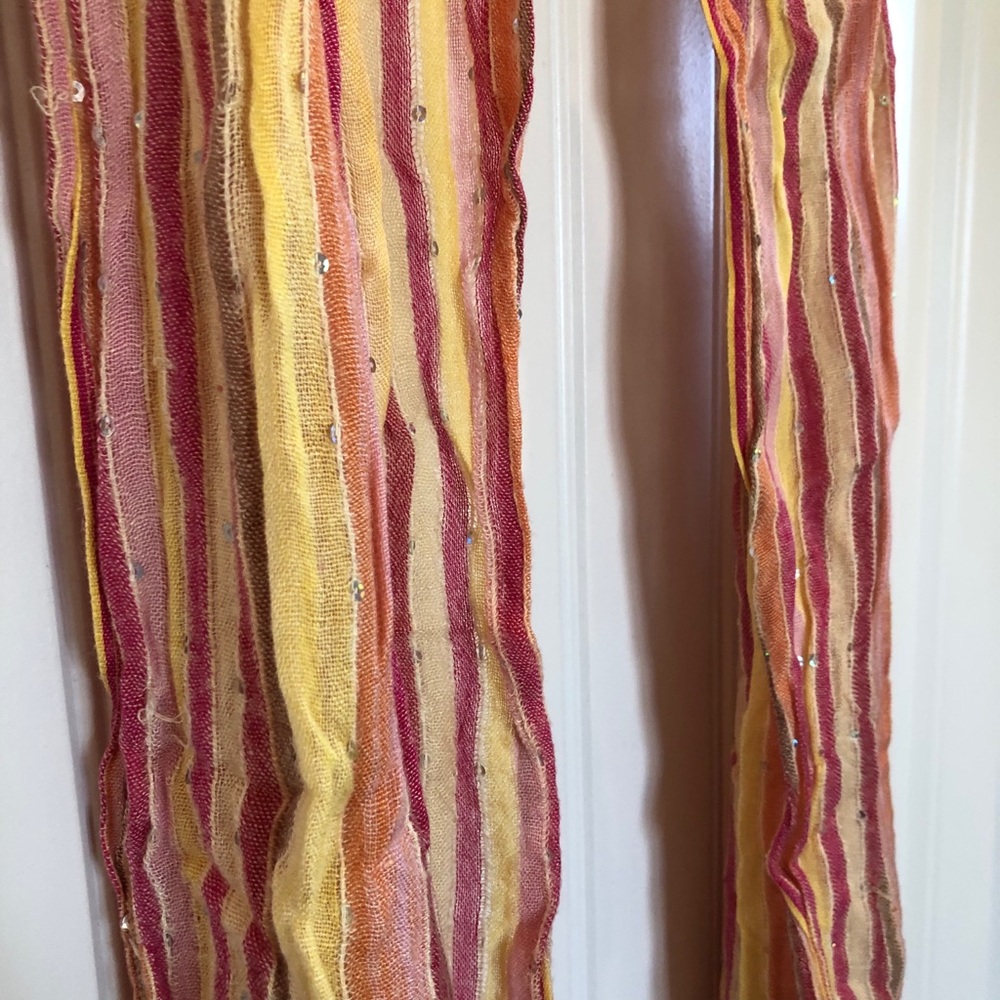 Pinks and yellow wrap around scarf